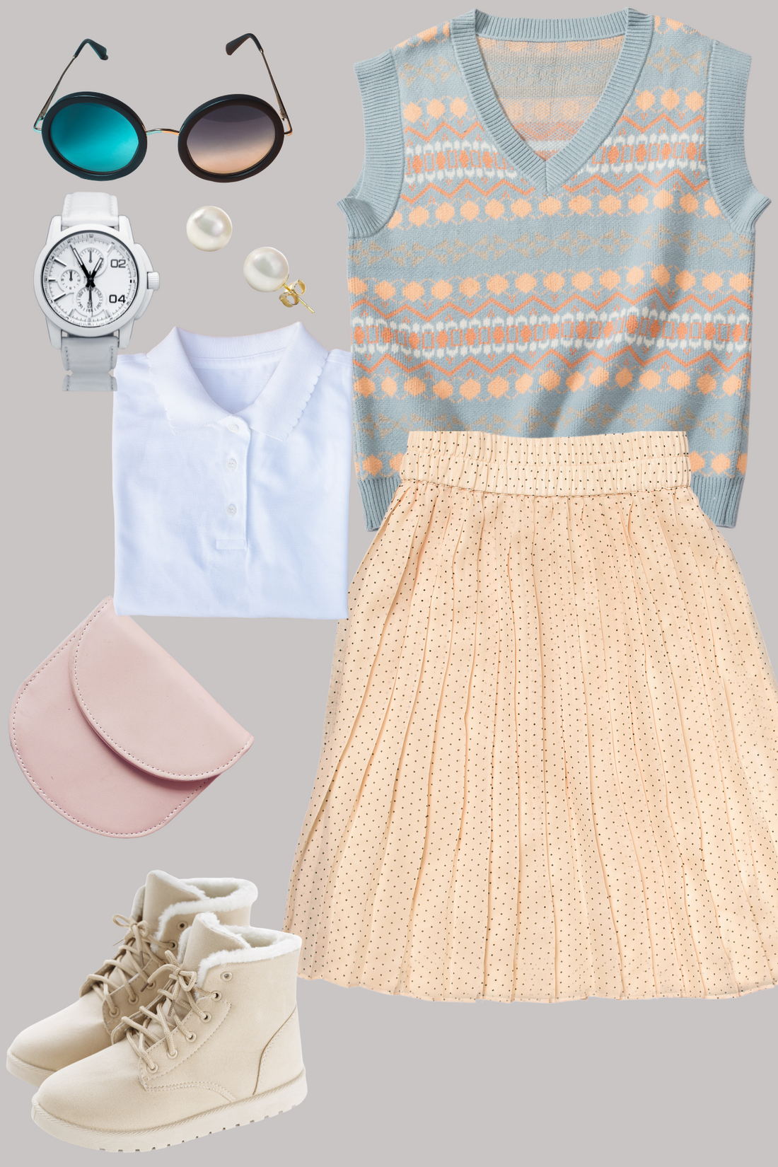 Chic & Preppy: How to Dress Up Our Blue and Peach Sweater Vest