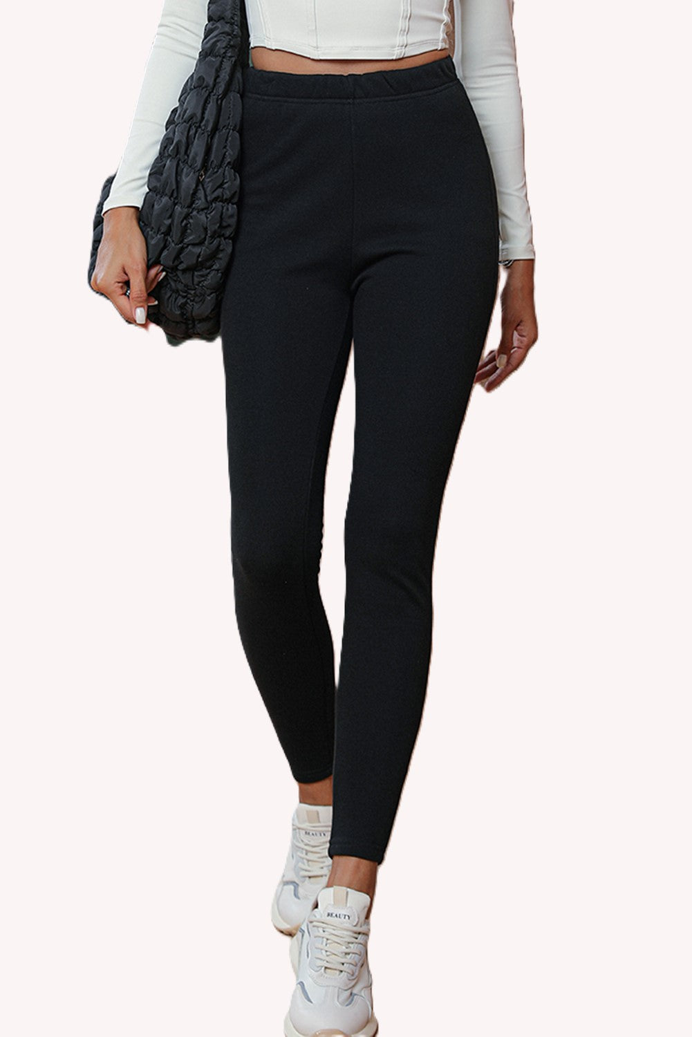 Classic High-Waist Thermal Black Leggings